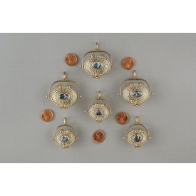 RA8057TSC Large Nantucket Basket With Scrimshaw Top Pendant